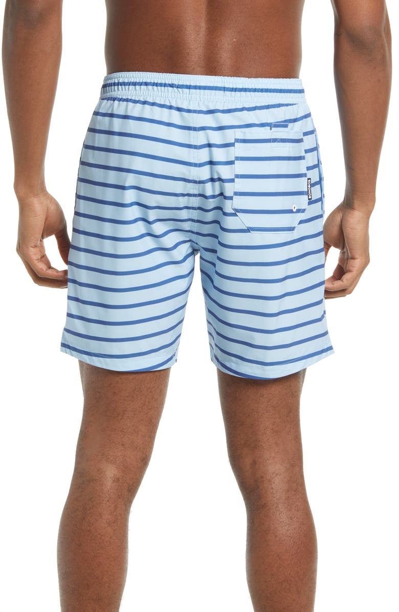 Bonobos Riviera Stripe Recycled E-Waist Swim Trunks, Alternate, color, 