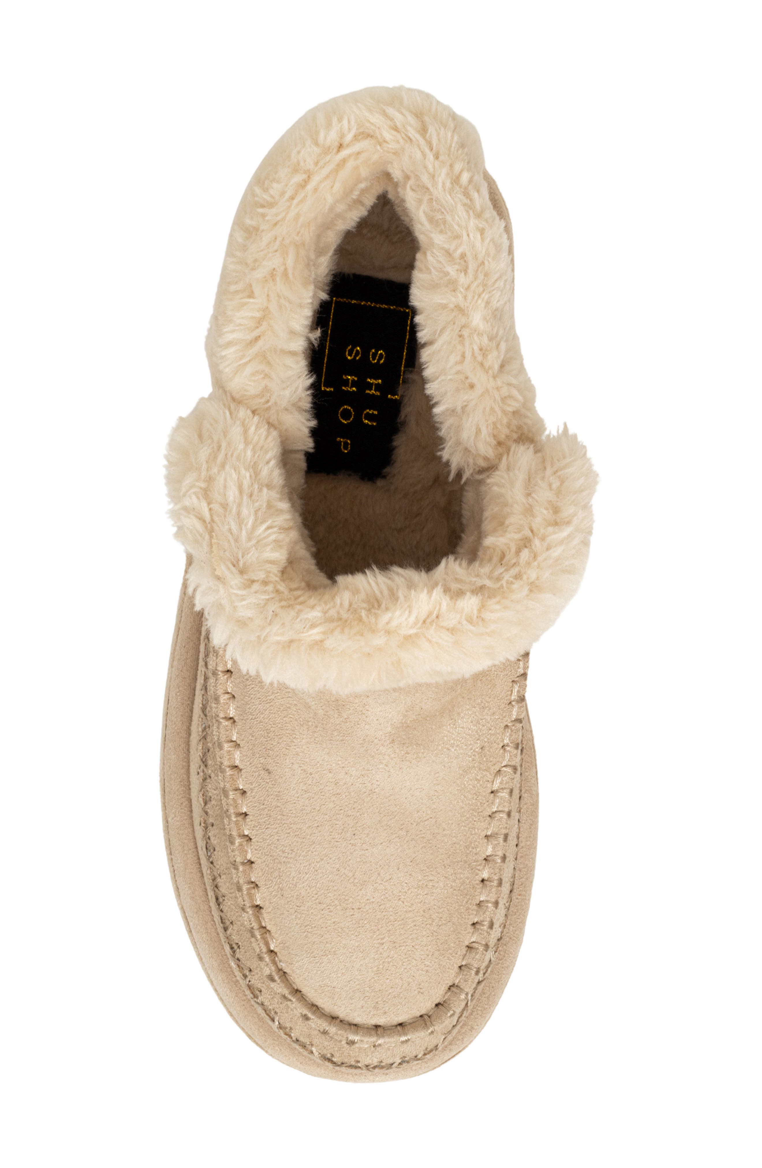 SHUSHOP Ulla Faux Fur Lined Platform Bootie, Alternate, color, Bone Suede