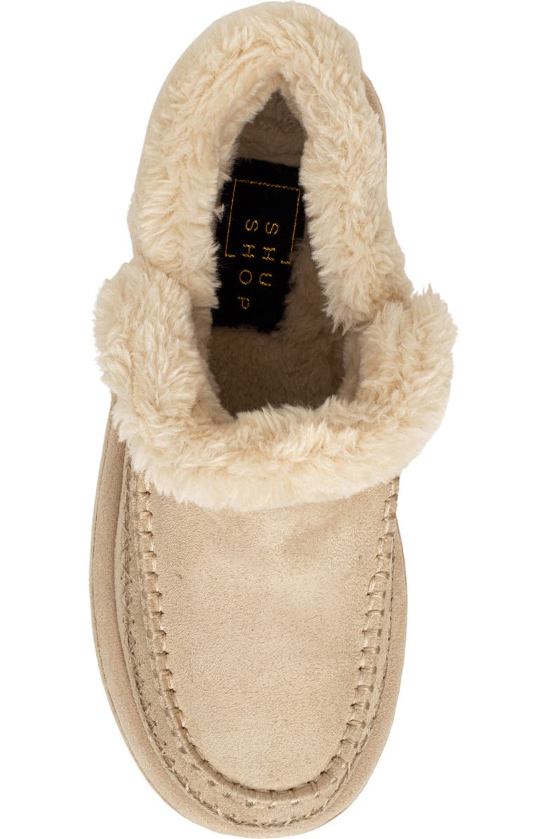 SHUSHOP Ulla Faux Fur Lined Platform Bootie, Alternate, color, Bone Suede