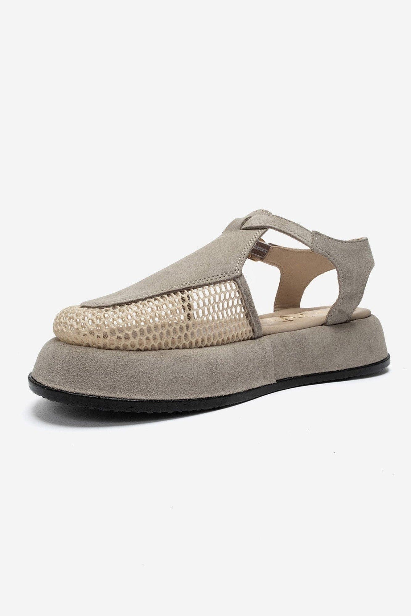 Lurelia Leather Platform Sandal, Alternate, color, Beige Suede