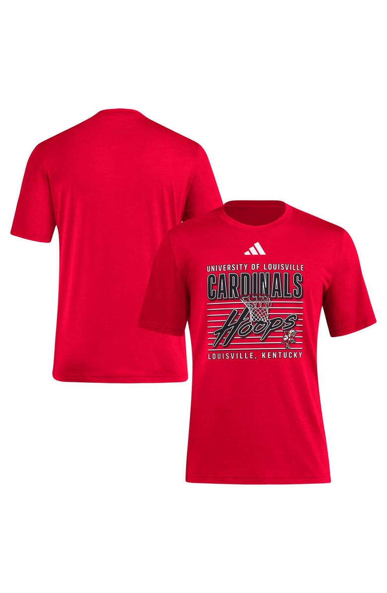 adidas Men's adidas Red Louisville Cardinals Locker Swish Tri-Blend T-Shirt, Main, color, 