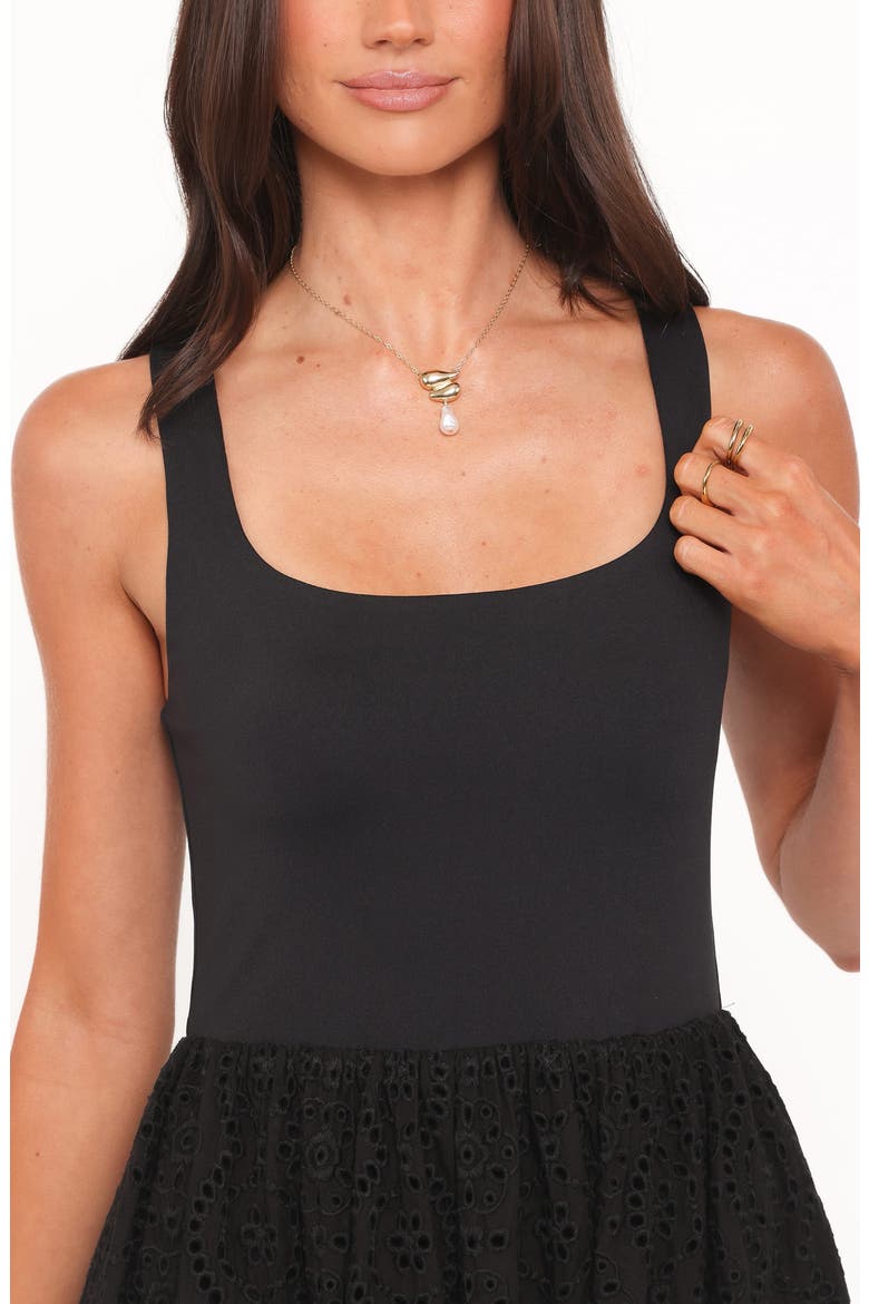 Alva Eyelet Midi Dress, Alternate, color, BLACK BRODERIE