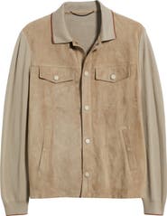 Canali Ultralight Suede & Merino Wool Overshirt