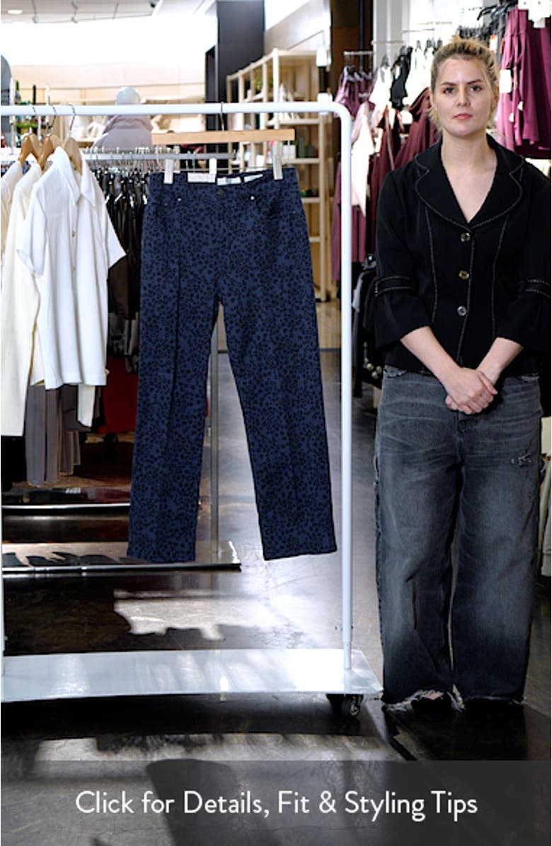 Recess Leopard Print Straight Leg Ankle Jeans, sales video thumbnail