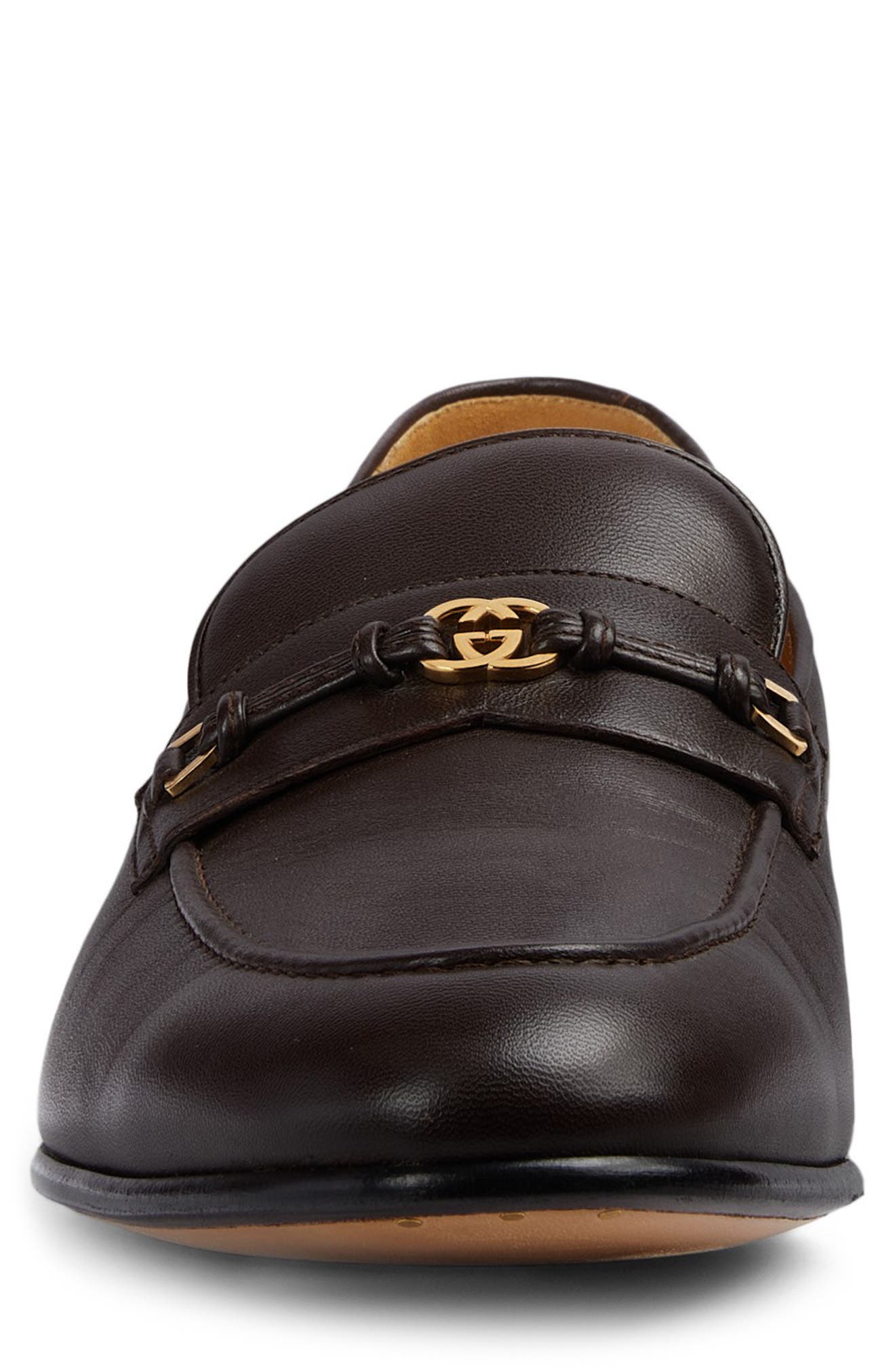 Gucci Ed Apron Toe Interlocking G Loafer, Alternate, color, Cocoa