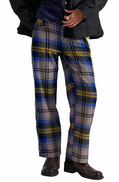 Free People Cheers Plaid High Waist Pants