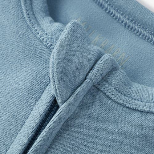Milkbarn Brushed Zipper Pajama In Gray