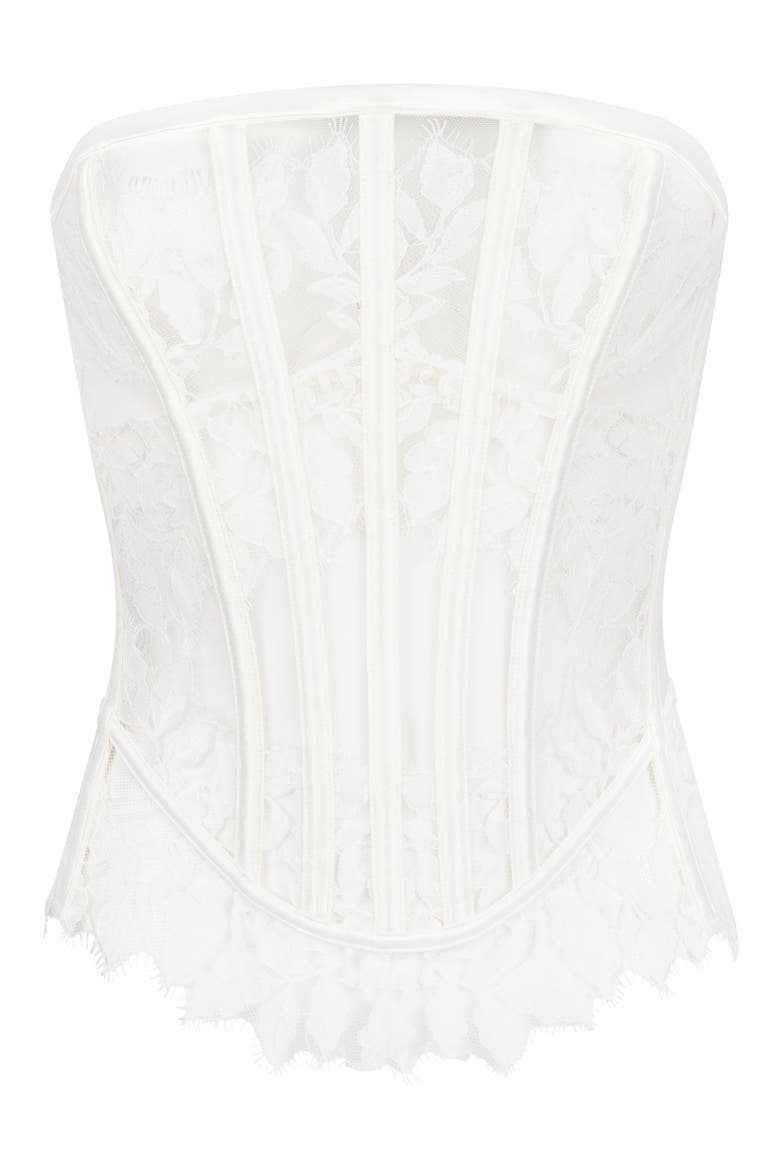 Chalice Strapless Bustier Top, Alternate, color, SNOW WHITE