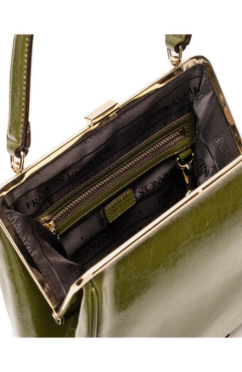 Frances Valentine Katherine Frame Leather Handbag In Green