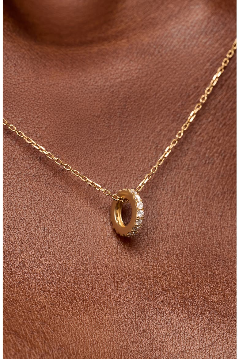 Solid Yellow Gold - Diamond Aurora Necklace, Alternate, color, Gold