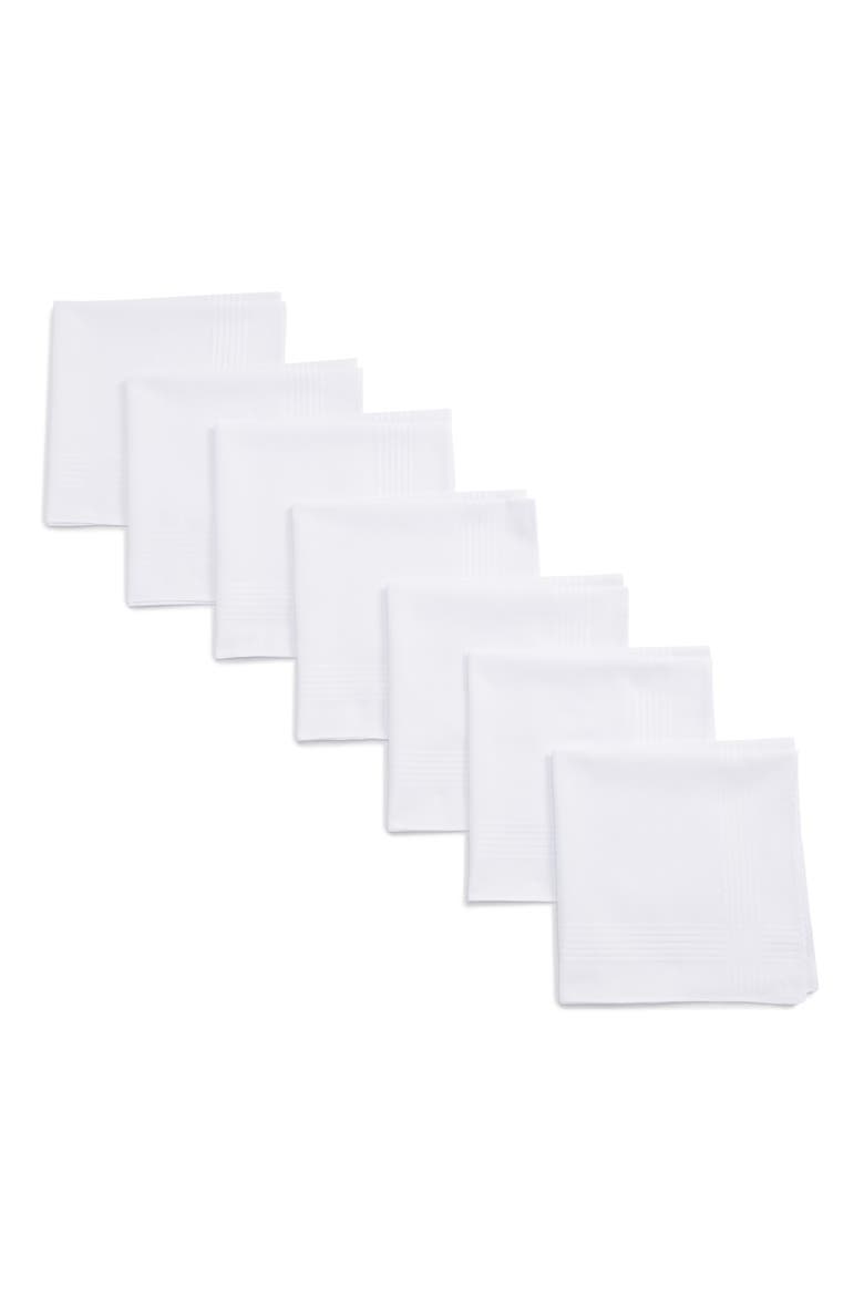 13-Pack Handkerchiefs, Main, color, WHITE