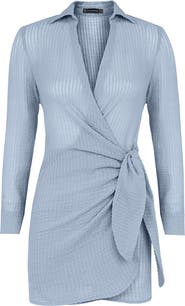 ViX Paula Hermanny Lia Long Sleeve Cotton Cover-Up Dress