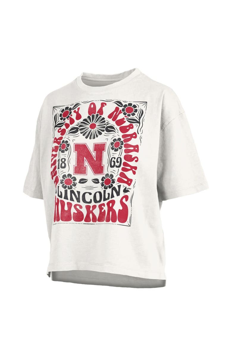 PRESSBOX Women's Pressbox White Nebraska Huskers Harmony Oversized T-Shirt, Alternate, color, White