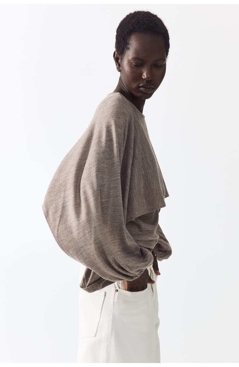 H&M Layered Fine-knit Top, Alternate, color, Taupe
