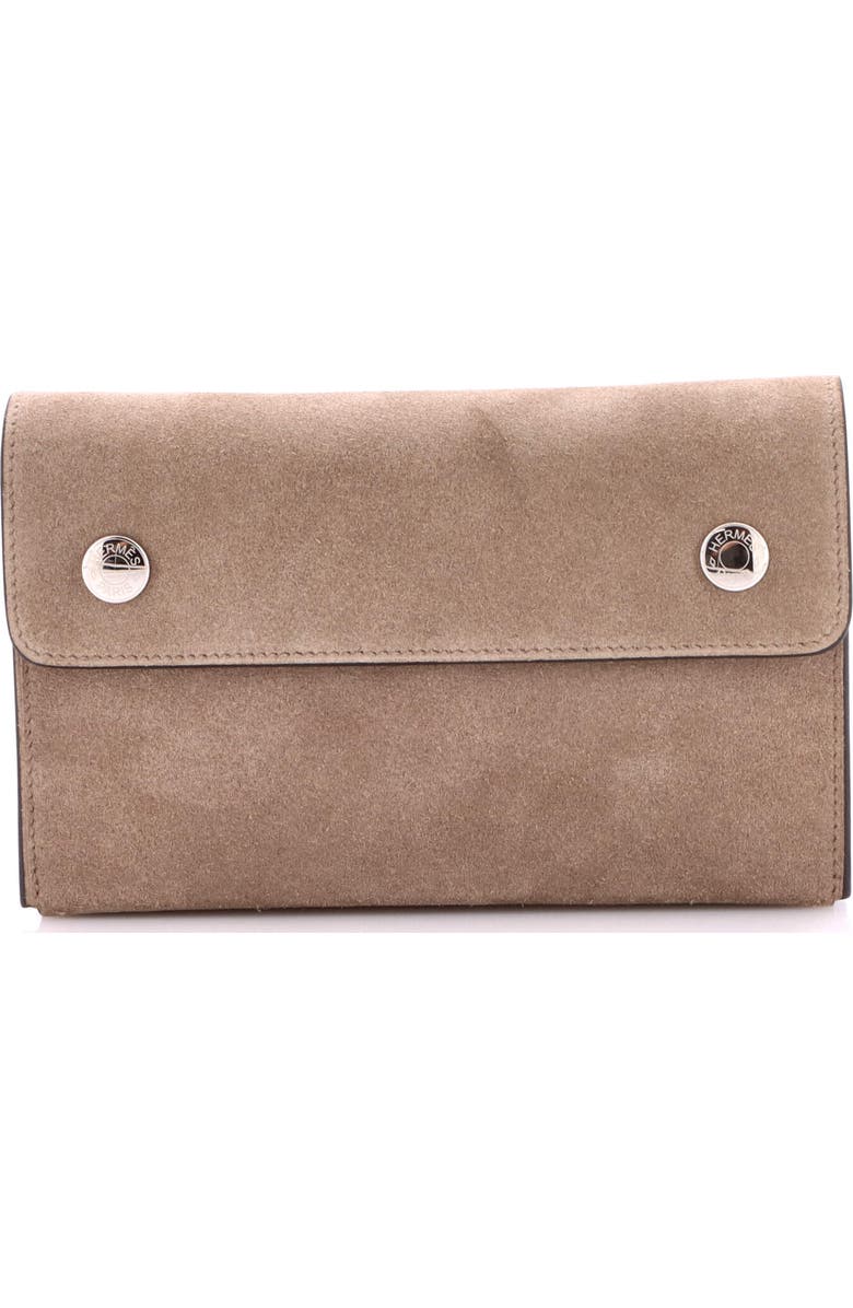 Pre-Owned Hermes Hermesnap Wallet Bag Grizzly and Swift, Main, color, Etoupe