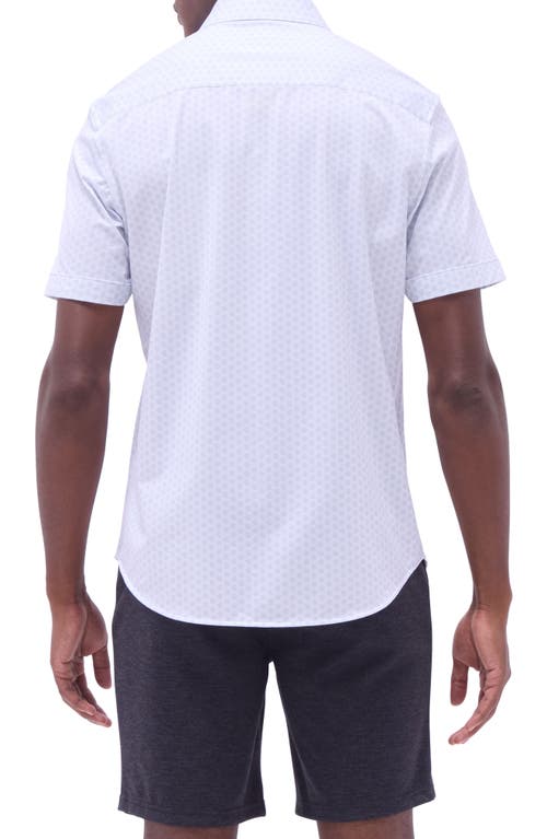 Bugatchi Miles Ooohcotton® Floral Short Sleeve Button-up Shirt In Platinum