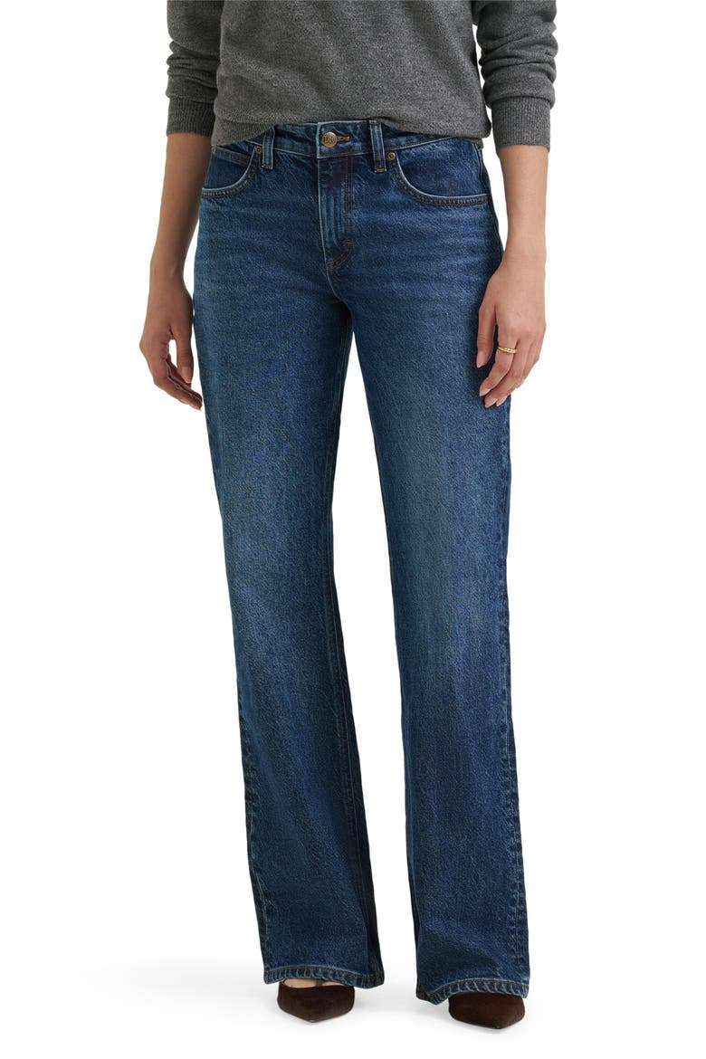 Bow Flare Leg Jeans, Main, color, FLASH BLUE
