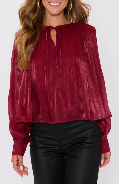 Vici Collection Metallic Satin Top In Red