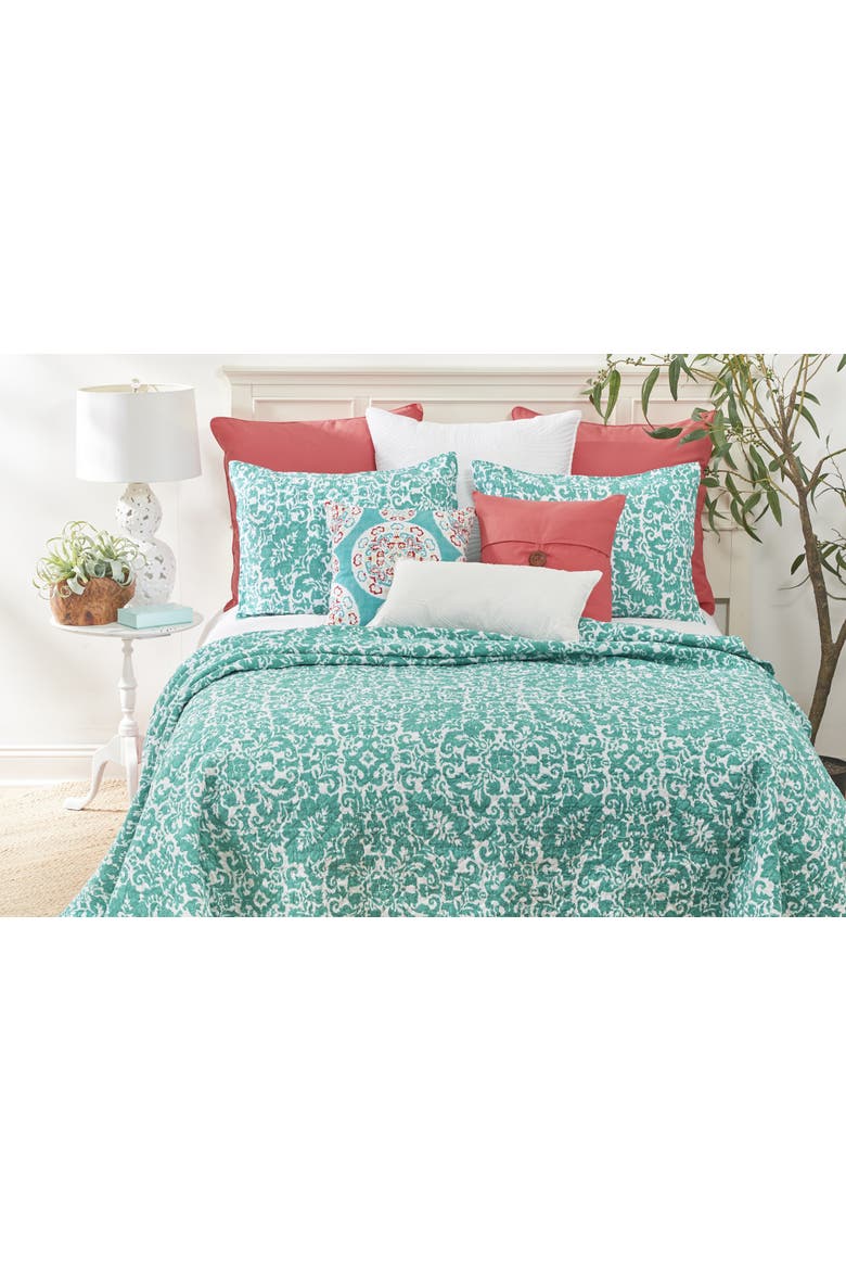 Madison Aqua Cotton Cotton Quilt Set - Reversible and Machine Washable, Alternate, color, Blue