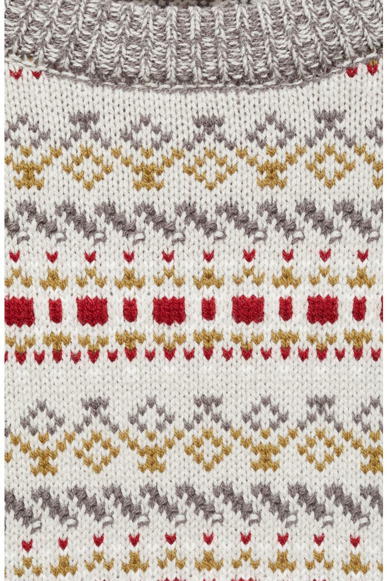 Geometric Jacquard Crewneck Sweater, Alternate, color, GREY