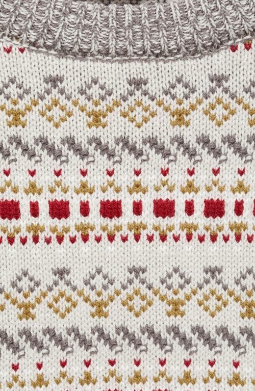 Mango Geometric Jacquard Crewneck Sweater In Grey