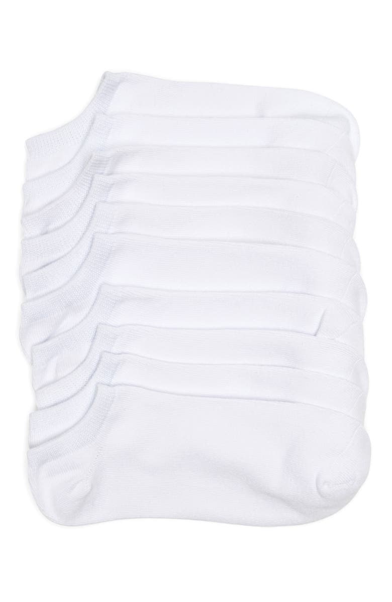 Nordstrom 5-Pack Ankle Socks, Main, color, White