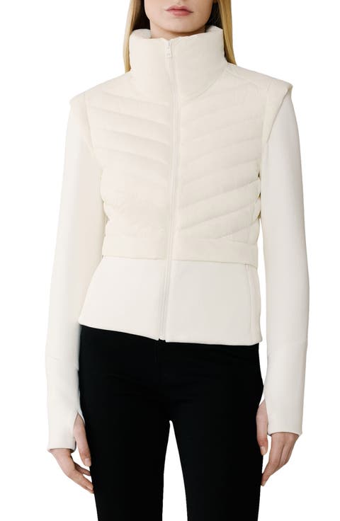 Miriam Quilted Mixed Media Puffer Jacket