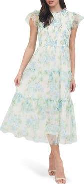 Blu Pepper Floral Smocked Tiered A-Line Dress