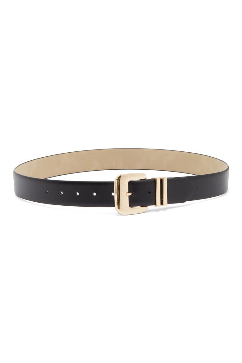 Double Metal Keeper Buckle Belt, Main, color, BLACK GOLD