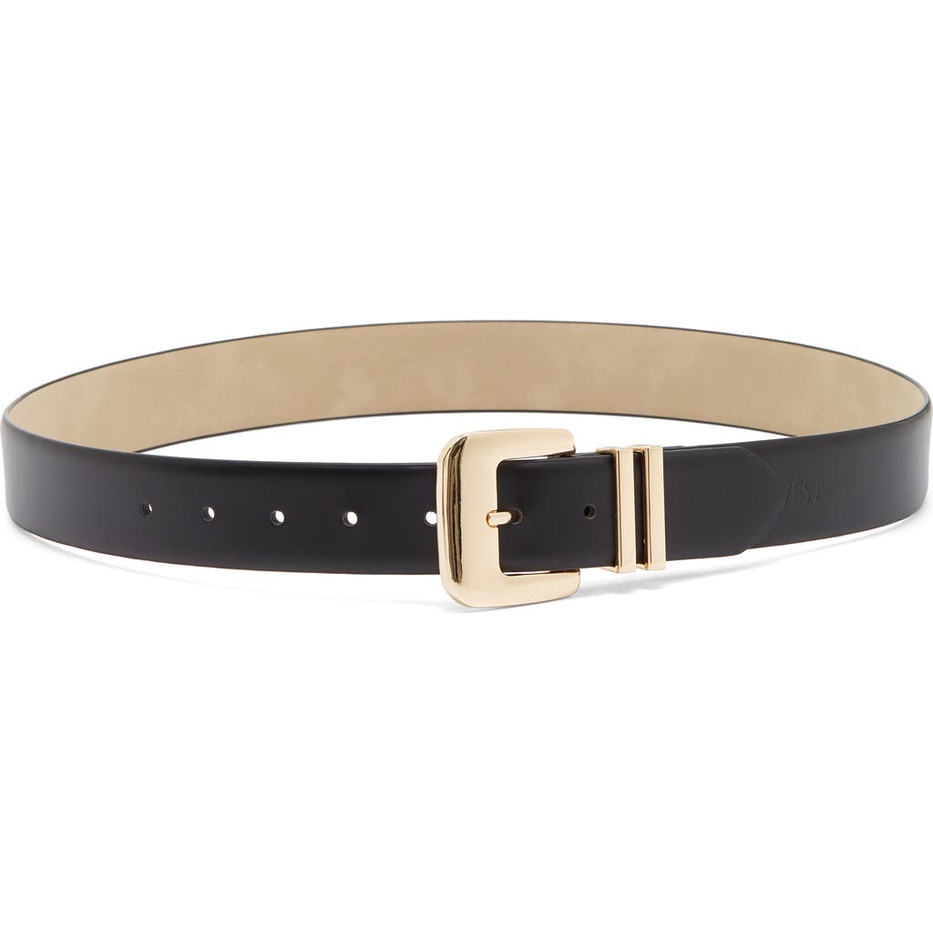 Nine West Double Metal Keeper Buckle Belt in Black Gold at Nordstrom Rack, Size Small