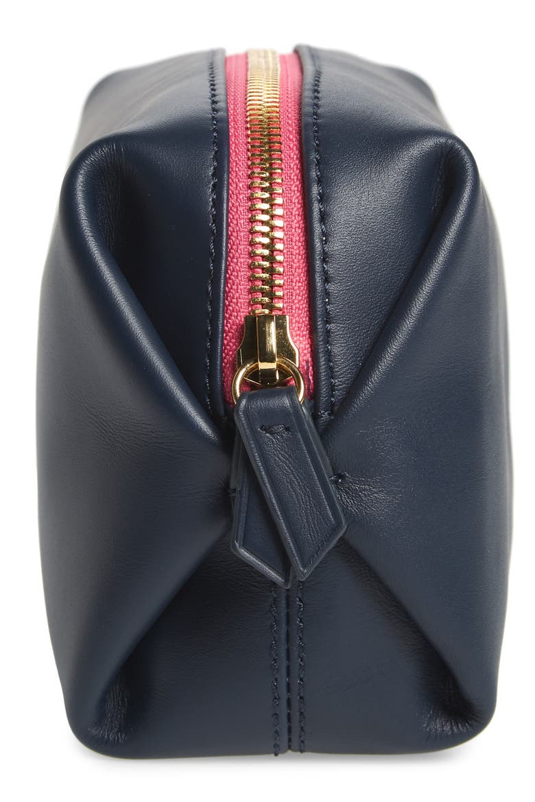 Mini Leather Dopp Kit, Alternate, color, NAVY