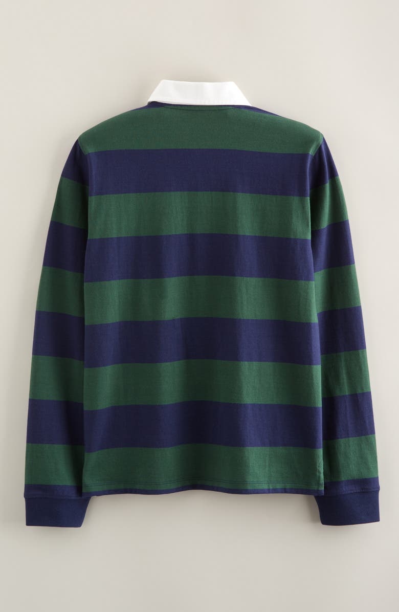 Nordstrom Kids' Stripe Rugby Shirt, Alternate, color, Green P - Navy Topher Stripe