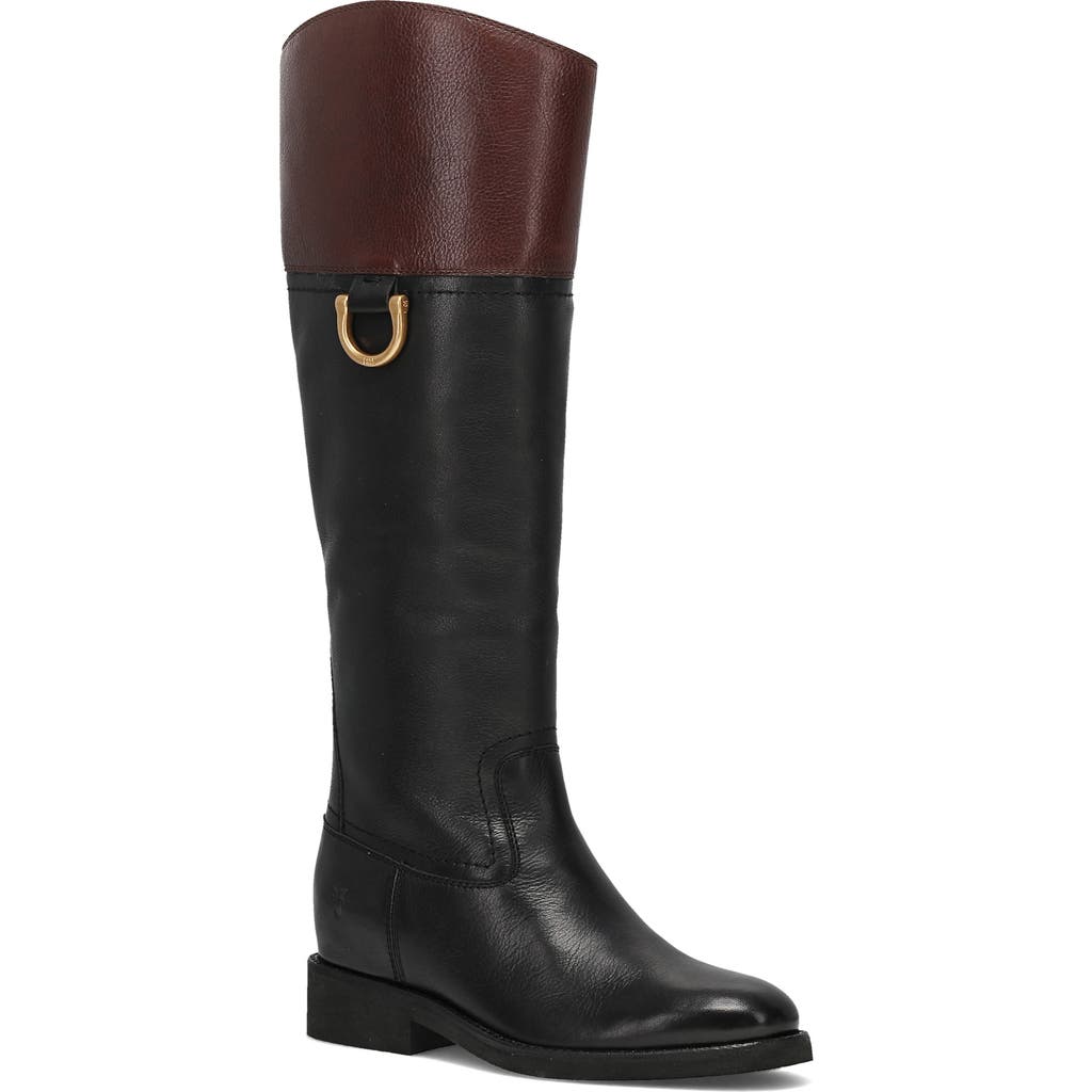 Frye Quinn D Leather Knee High Boot in Black/brown at Nordstrom, Size 6