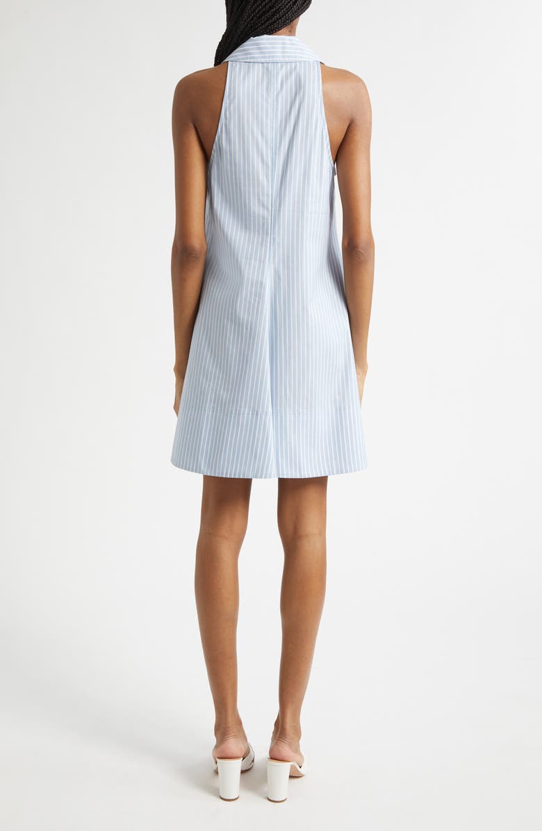 Veronica Beard Florenz Cotton Pinstripe Minidress, Alternate, color, Pale Blue River/ White