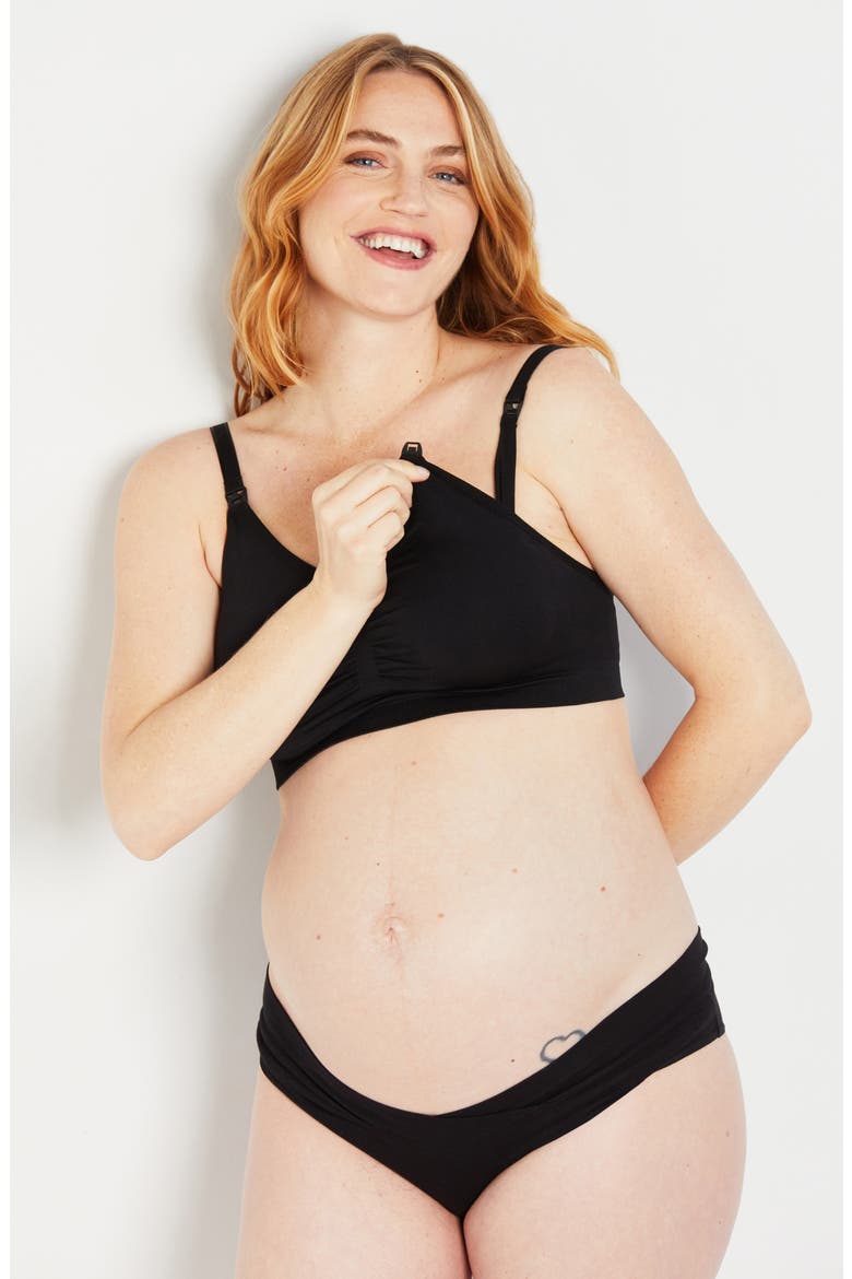 Full Coverage Seamless Maternity/Nursing Bra, Alternate, color, BLACK