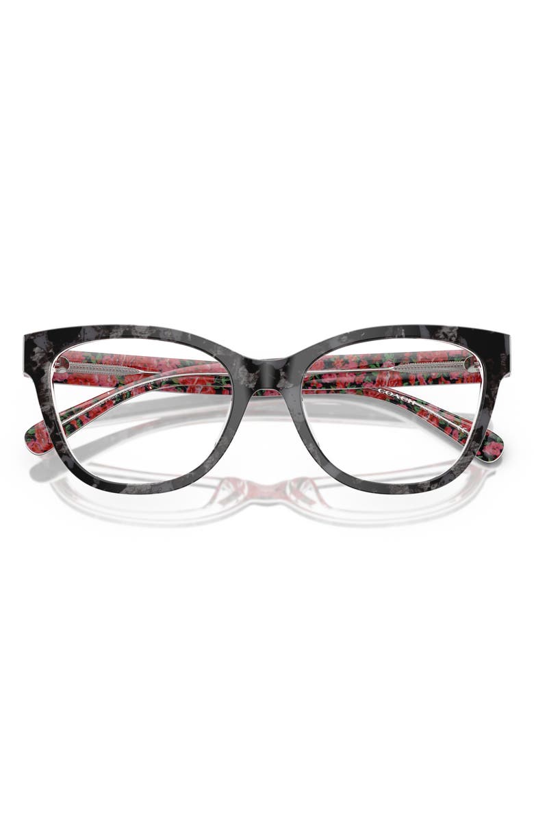 COACH 53mm Butterfly Optical Glasses, Alternate, color, Black / Pink / Demo Lens