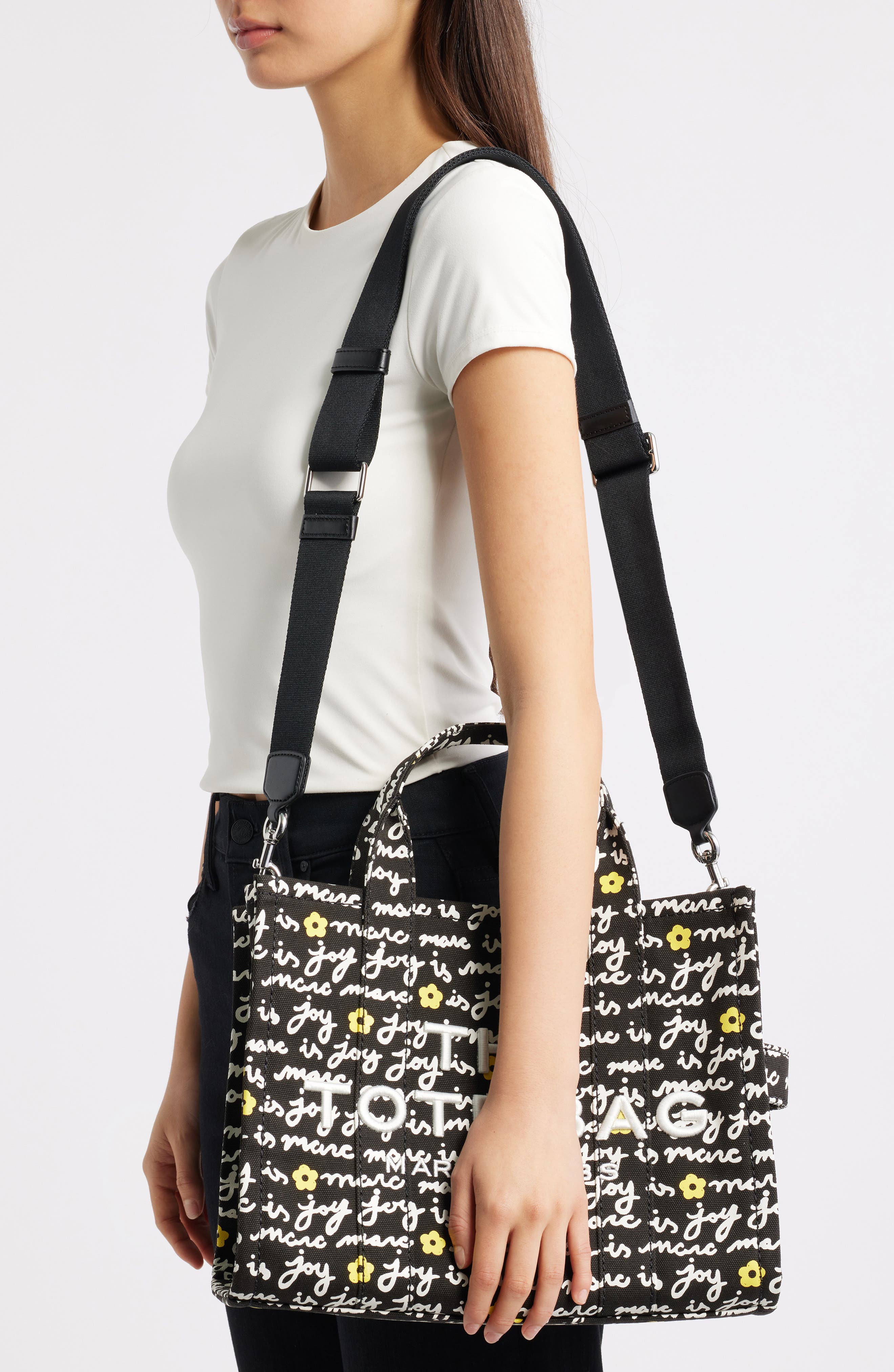 Marc Jacobs Medium Marc Is Joy Canvas Tote, Alternate, color, Black Multi