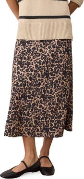 Marine Layer Avery Leopard Midi Skirt