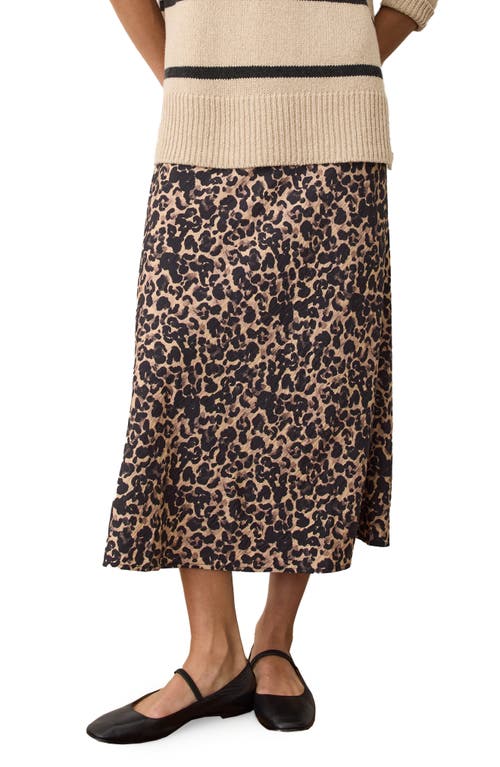 Marine Layer Avery Leopard Midi Skirt 