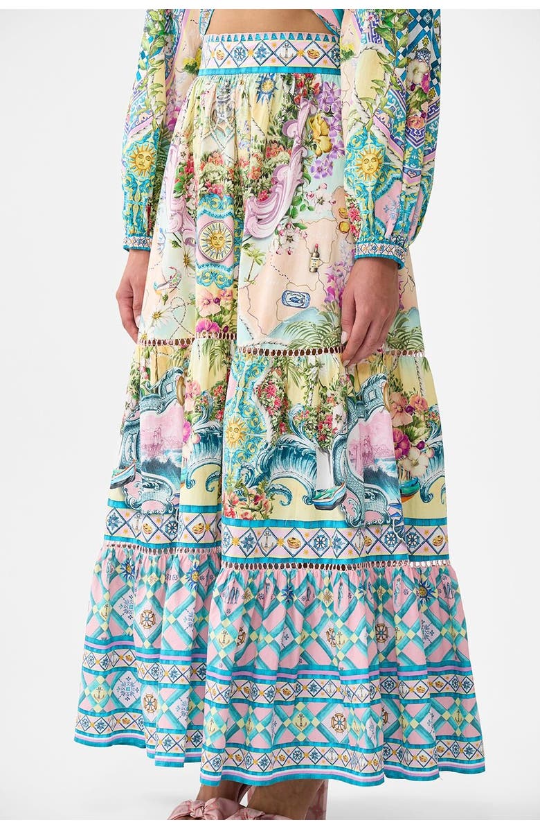 Camilla High Waisted Tiered Skirt Just Coasting, Alternate, color, Just Coasting