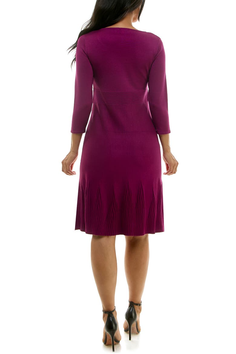 Textured Fit & Flare Dress, Alternate, color, BERRY GLOSS