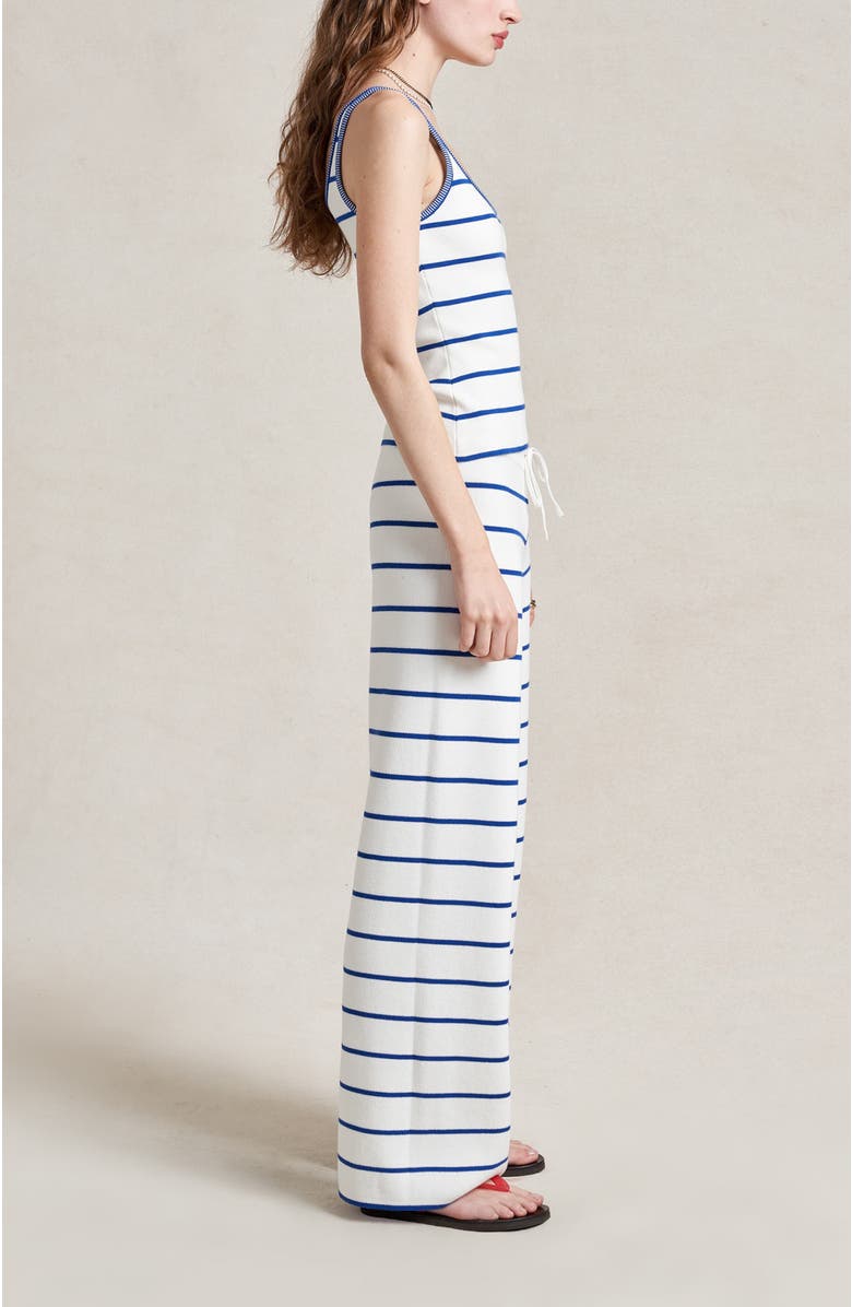 La Ligne Leo Tank, Alternate, color, Cream/Cobalt