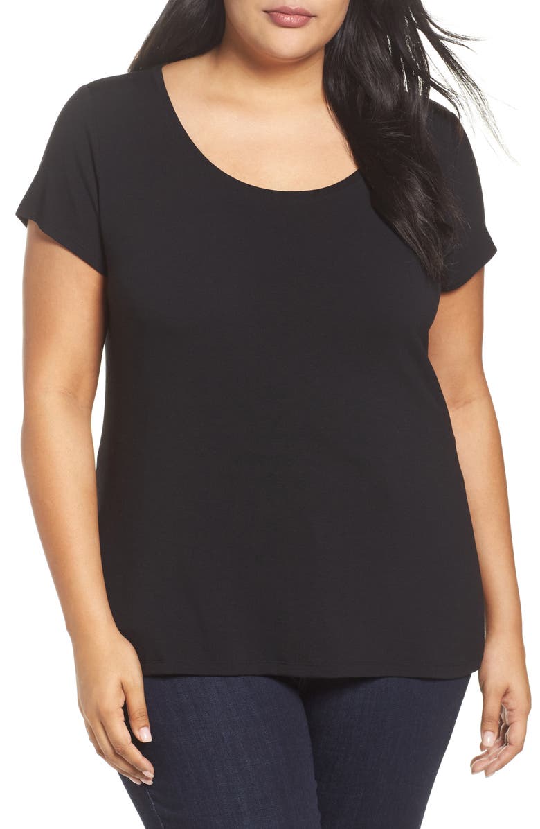 Sejour Stretch Scoop Neck Tee, Main, color, 
