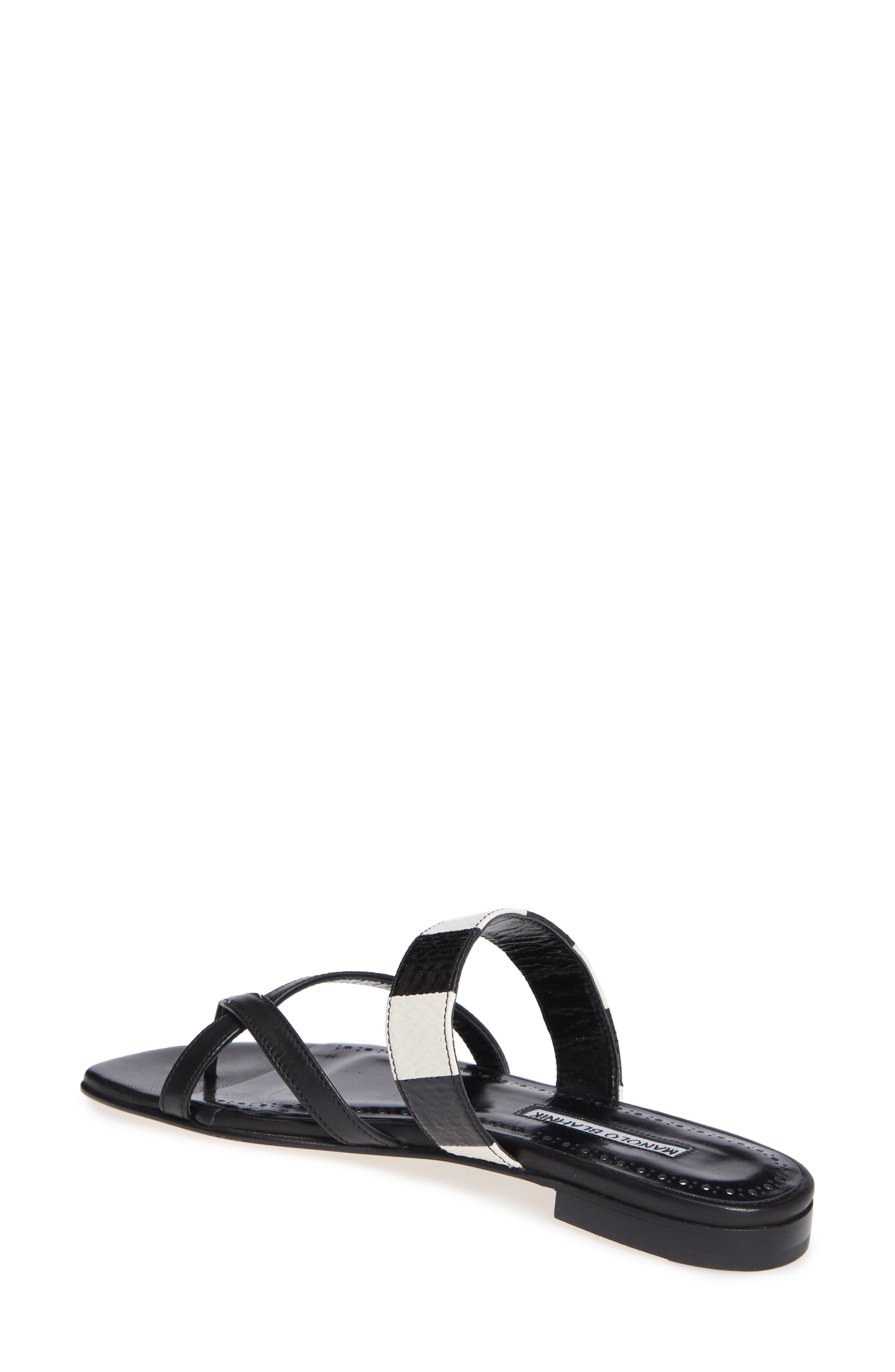 Manolo Blahnik Susa Genuine Snakeskin Sandal, Alternate, color, 