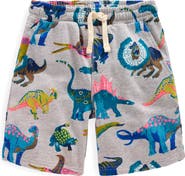 Mini Boden Kids' Dino Print Cotton Jersey Shorts