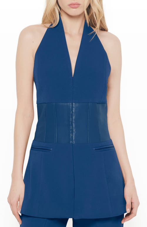 As By Df Finn Longline Halter Vest In Navy Blue