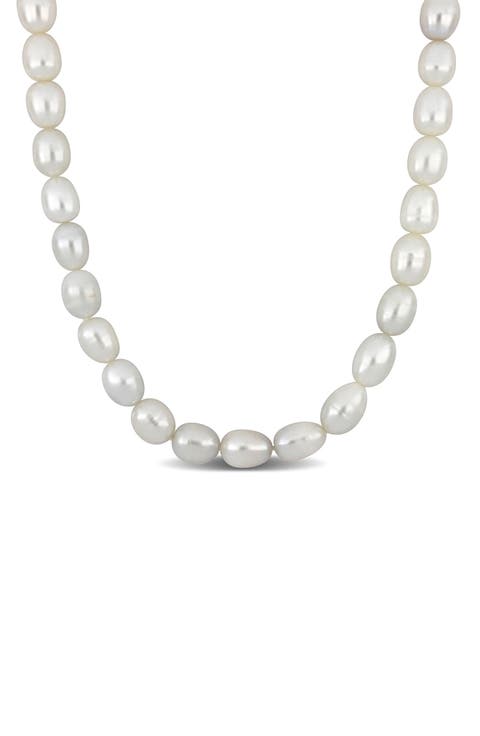 Cultured White Pearl Endless Long Necklace