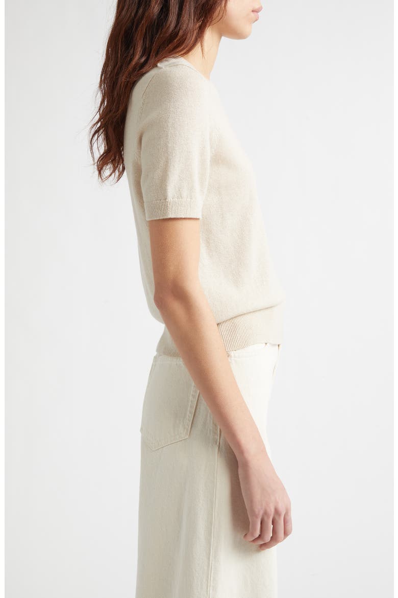 EKD Short Sleeve Wool & Cotton Sweater, Alternate, color, EASEL BEIGE