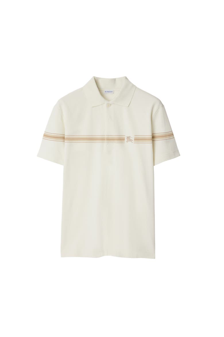Striped Cotton Polo Shirt, Alternate, color, Ice