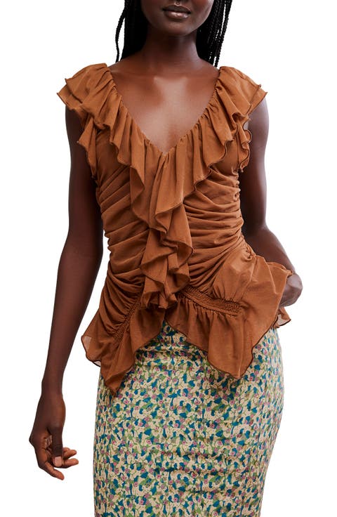 Blythe Ruffle Neck Sleeveless Top
